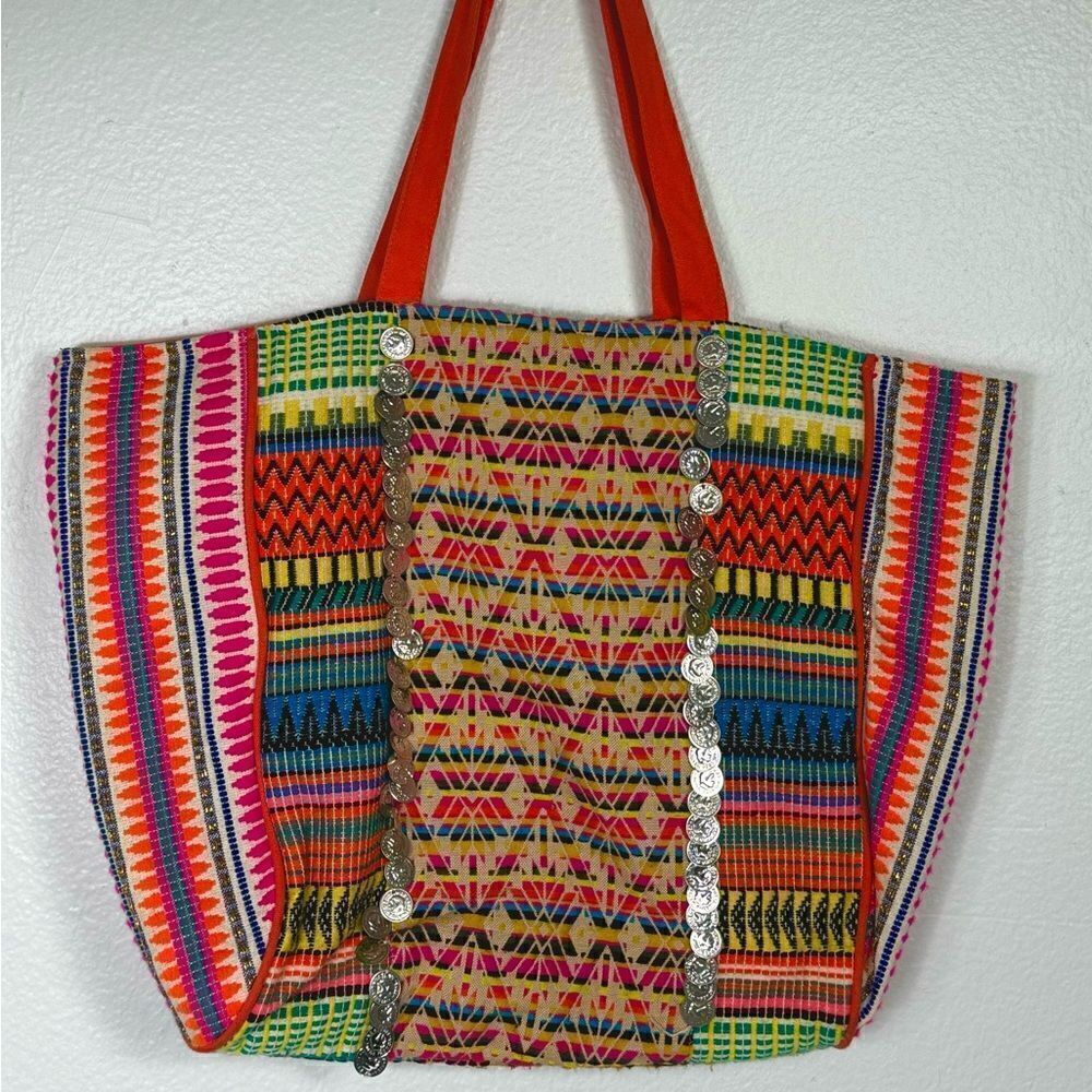 Indian Embroidered Latge Tote or Beach Bag